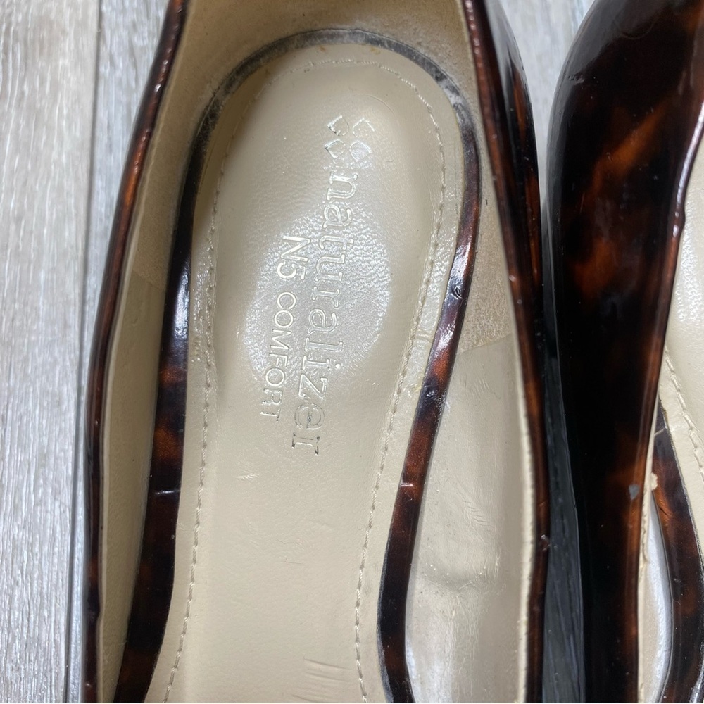 Naturalizer N5 Comfort Brown Tortoise Shell Buckle Frankee Patent Heel Size 5.5 - Picture 15 of 16